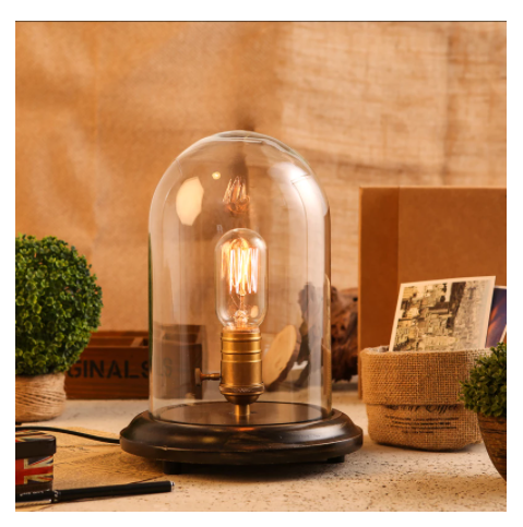 Wooden Table Lamp With Adjustable Brightness