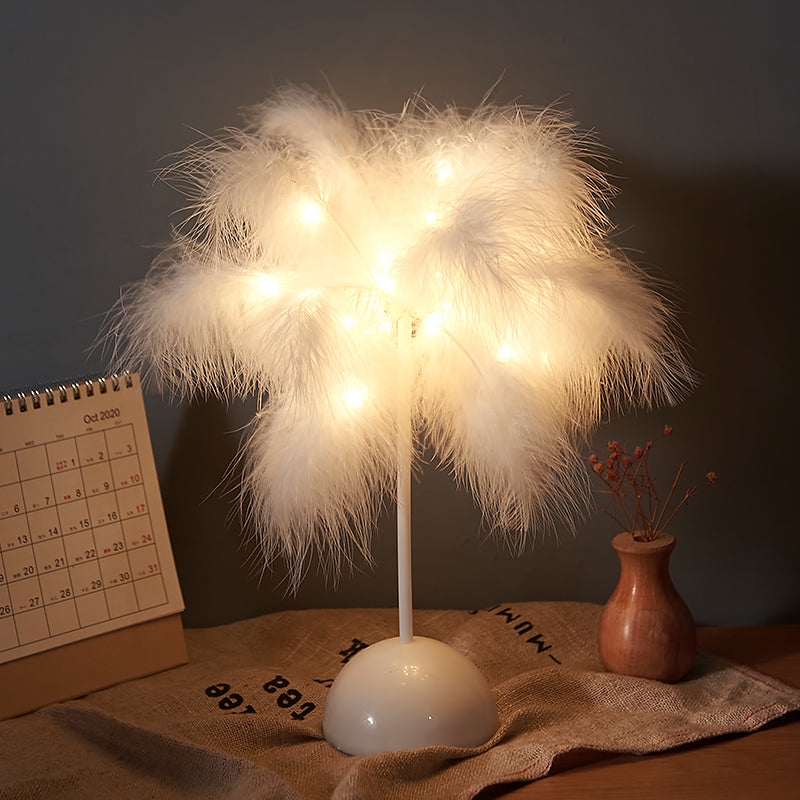 Feather Lamp Bedside or Table Lamp