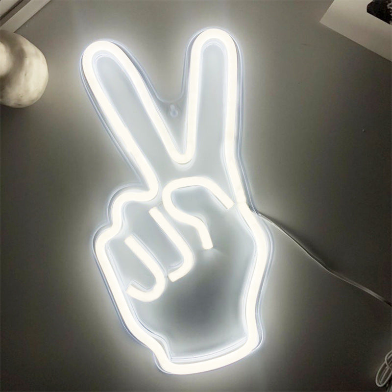 Neon Peace Sign Light