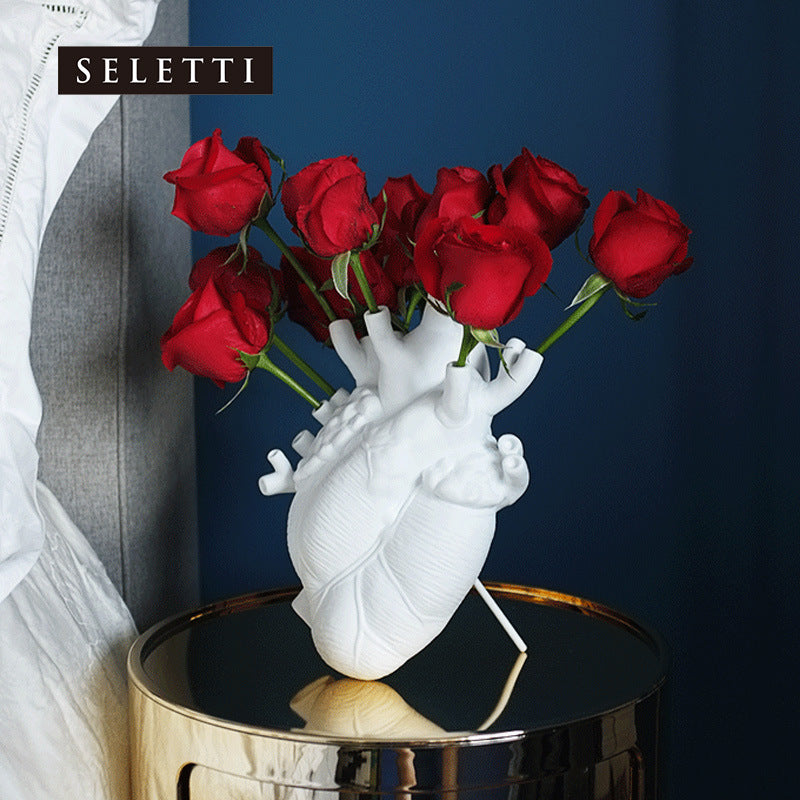 Wall-Mounted Heart Ceramic Vase