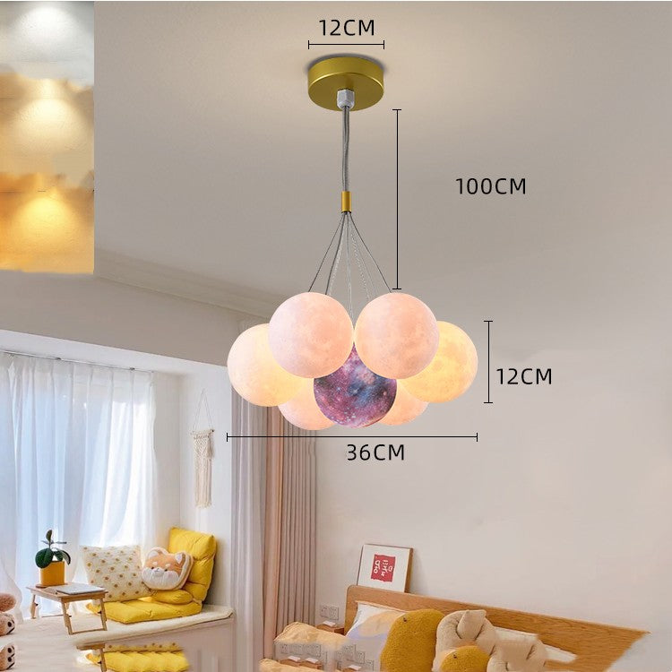 Moon Bubble Lights Bedroom Chandelier