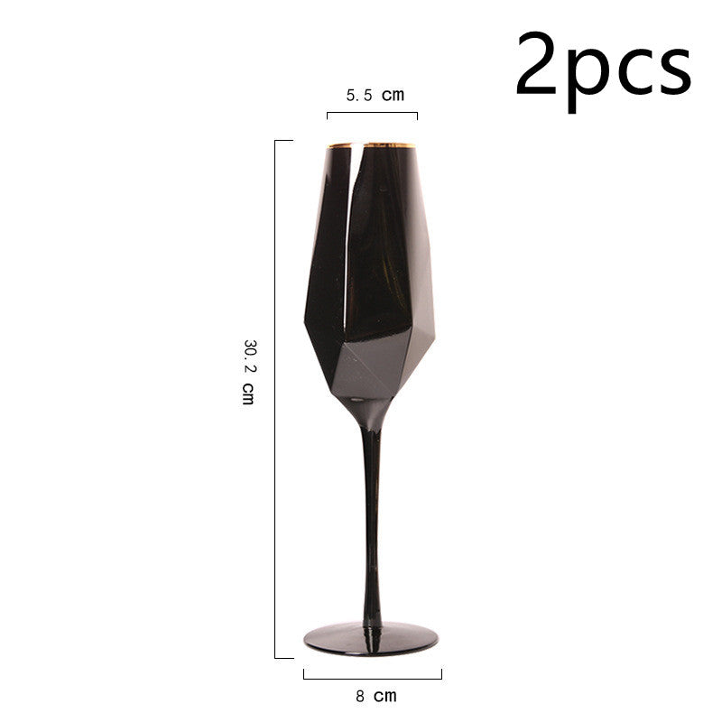 Geometric Glass Champagne Glasses