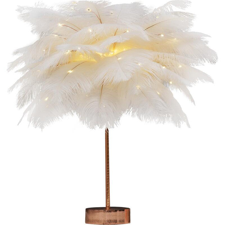 Feather Lamp Bedside or Table Lamp