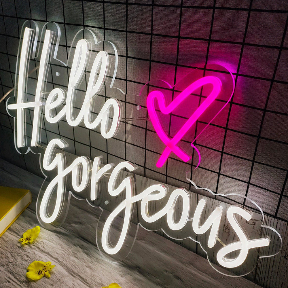 Neon Hello Gorgeous Luminous Sign