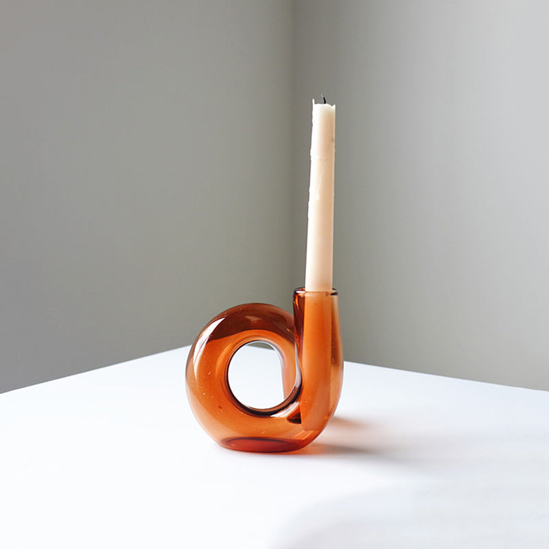 Mod Coffee Glass Candle Holder