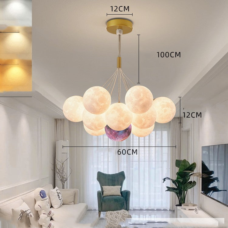 Moon Bubble Lights Bedroom Chandelier