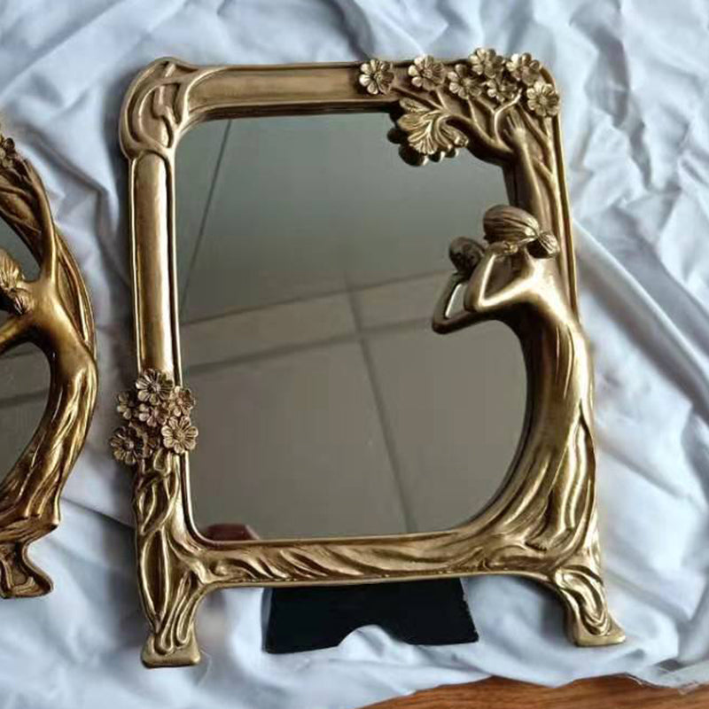 Gold Retro Framed Mirror