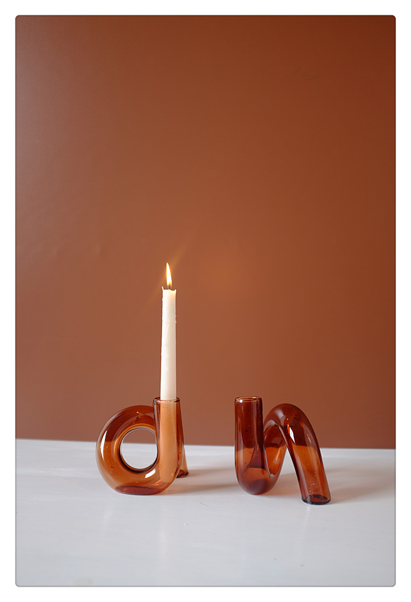 Mod Coffee Glass Candle Holder