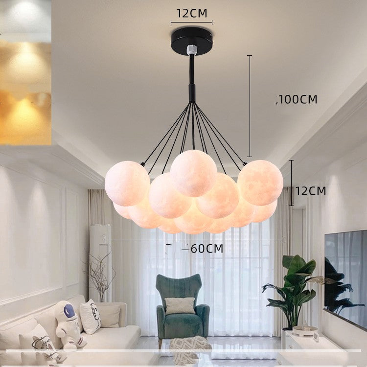 Moon Bubble Lights Bedroom Chandelier