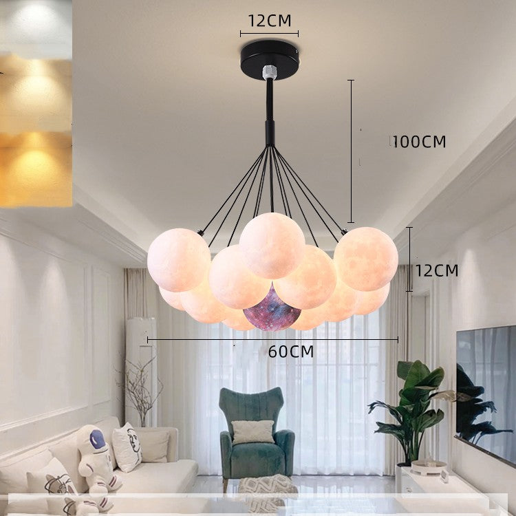 Moon Bubble Lights Bedroom Chandelier