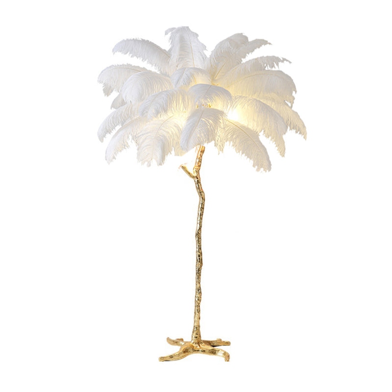 Luxe Ostrich Feather Floor Lamp