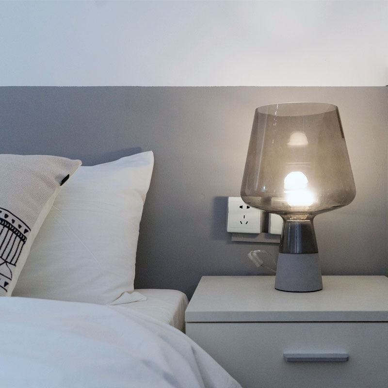 Modern Cement Glass Table Lamp