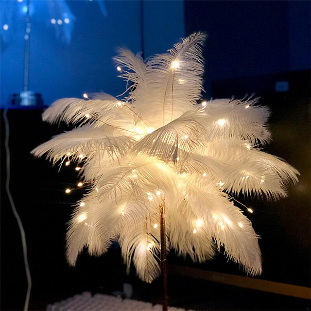 Feather Lamp Bedside or Table Lamp