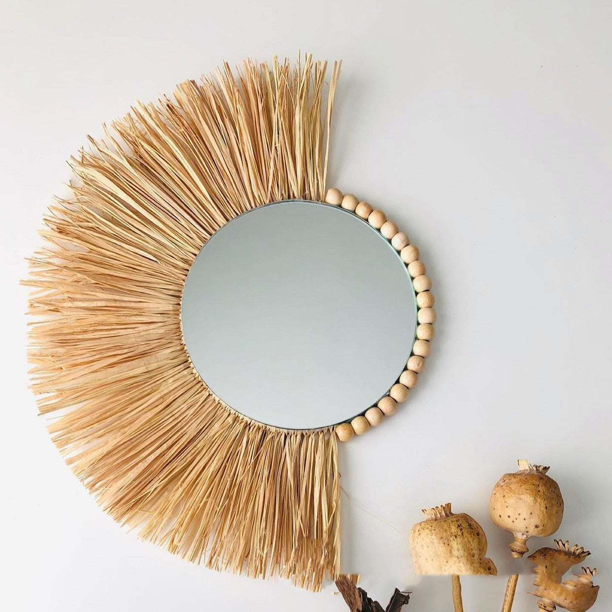 Raffia Wall Mirror