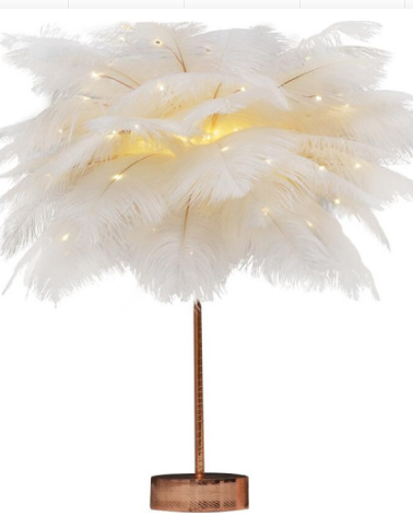 Feather Lamp Bedside or Table Lamp