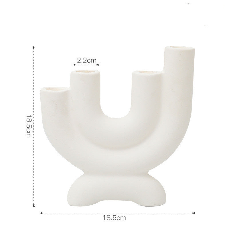 White Ceramic Candlestick