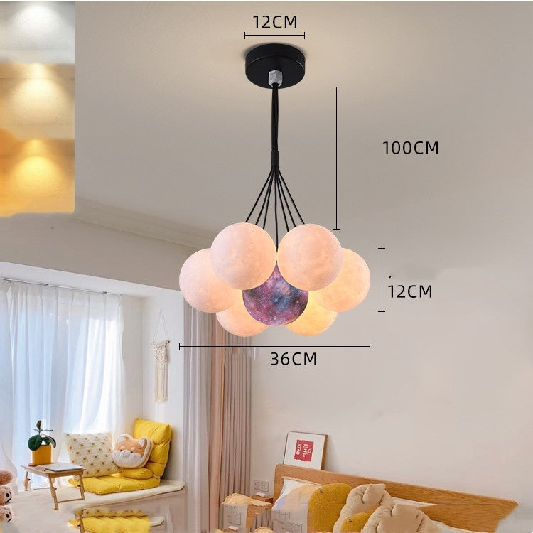 Moon Bubble Lights Bedroom Chandelier