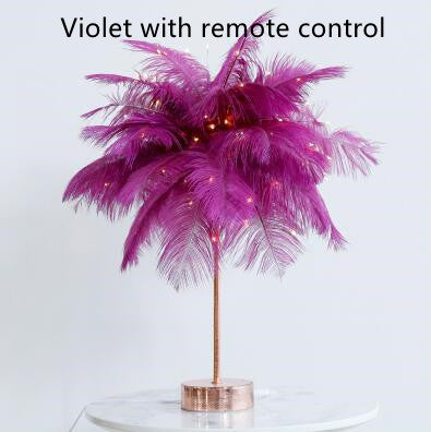 Feather Lamp Bedside or Table Lamp