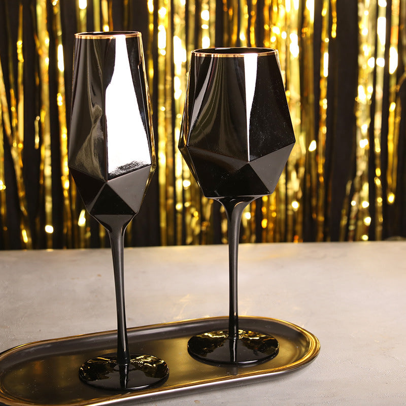 Geometric Glass Champagne Glasses