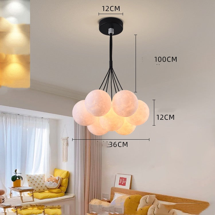 Moon Bubble Lights Bedroom Chandelier