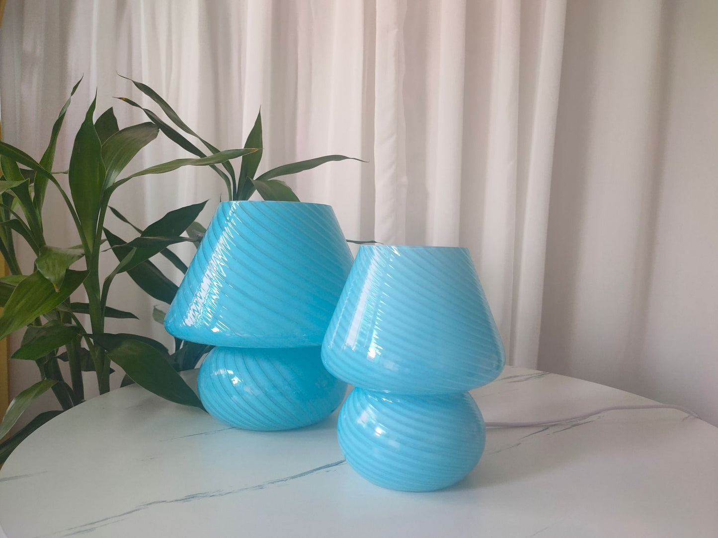 Multicolor Glass Mushroom Table Lamp