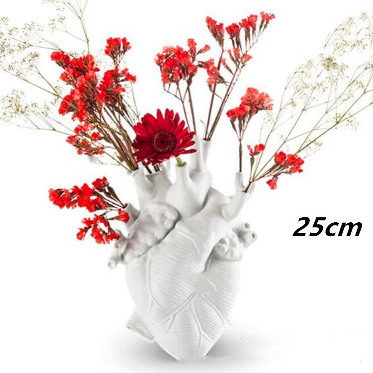 Wall-Mounted Heart Ceramic Vase