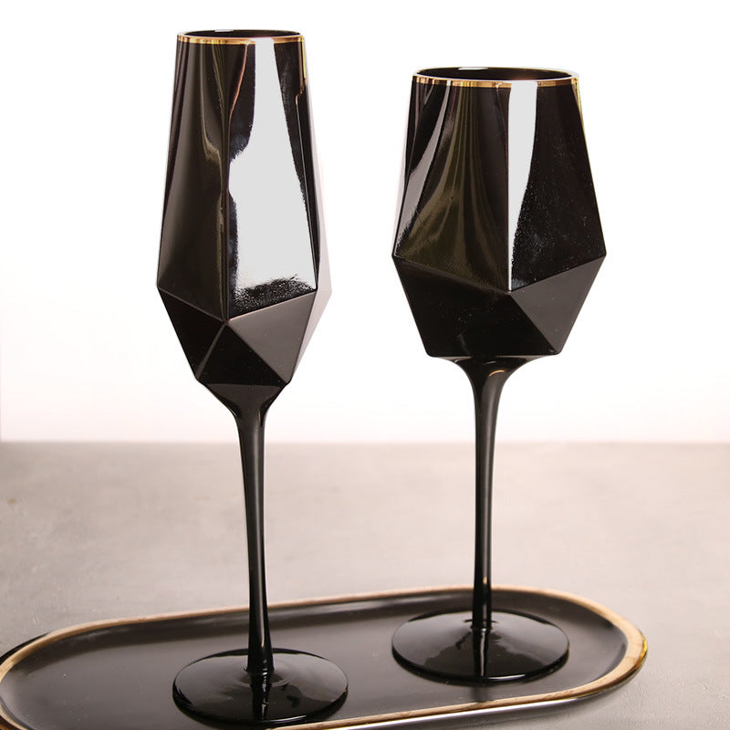 Geometric Glass Champagne Glasses