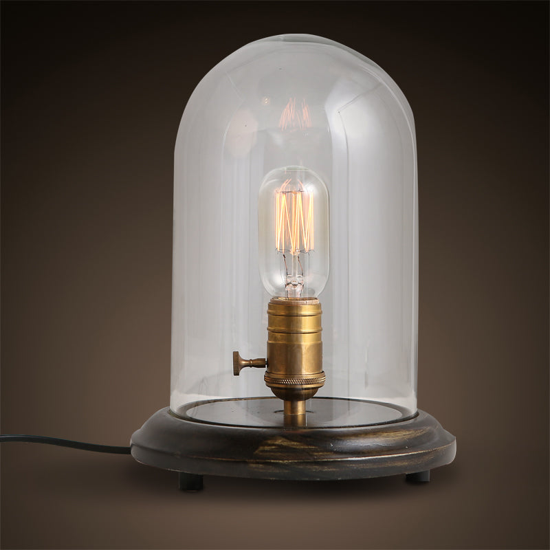 Wooden Table Lamp With Adjustable Brightness