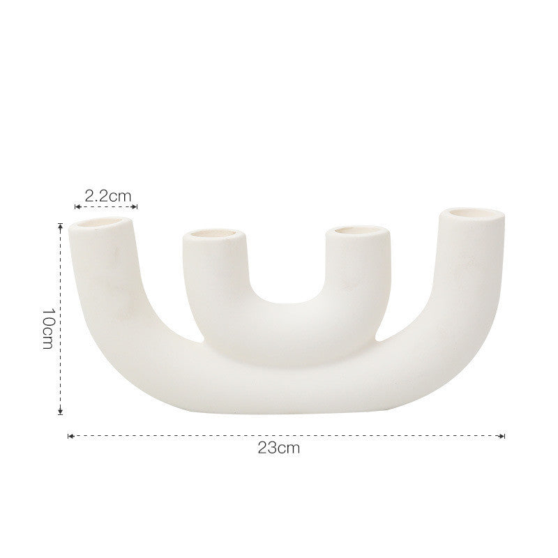 White Ceramic Candlestick