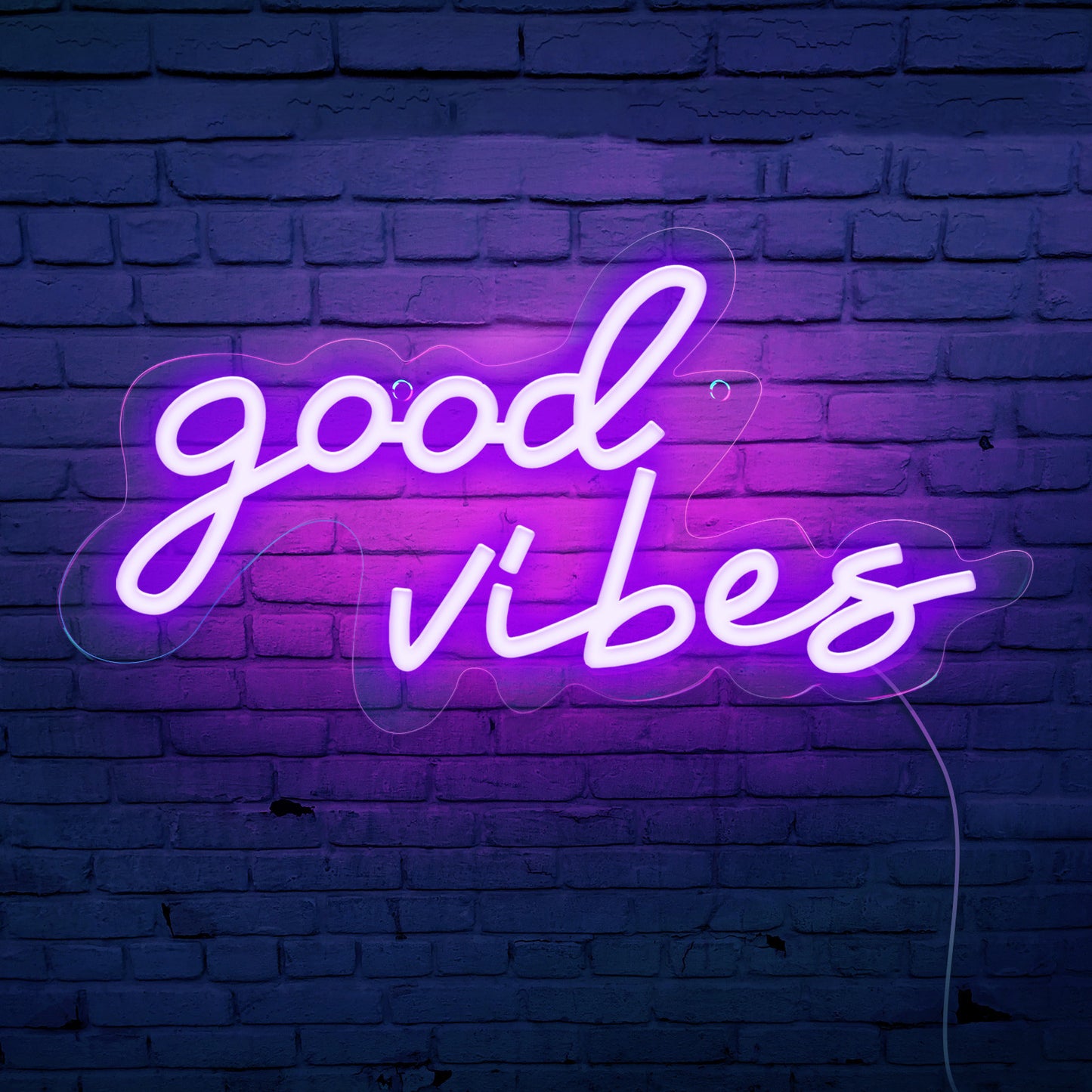 Neon Good Vibes Luminous Word Acrylic