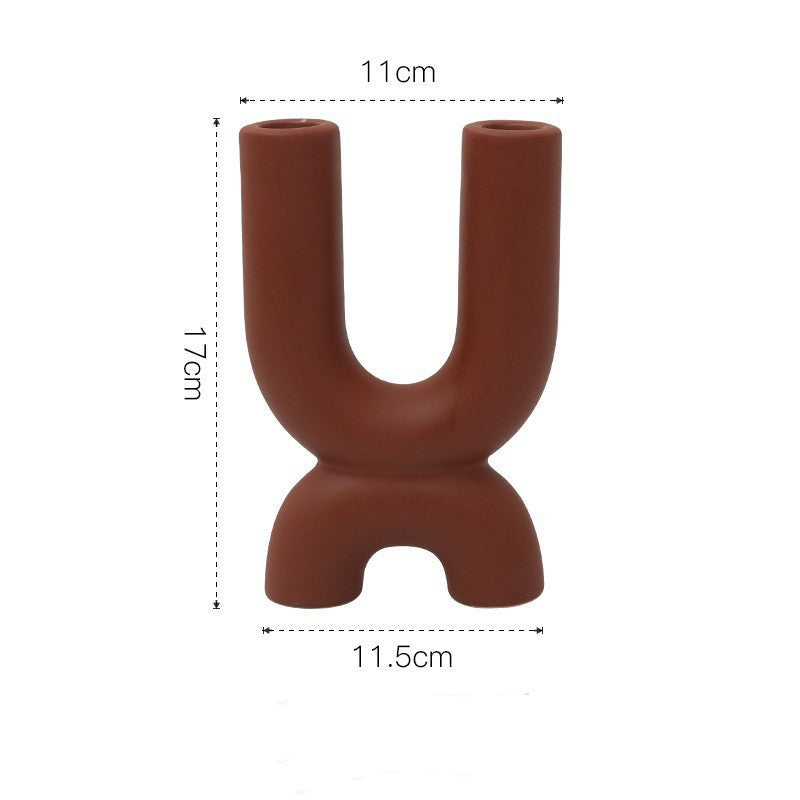 White Ceramic Candlestick