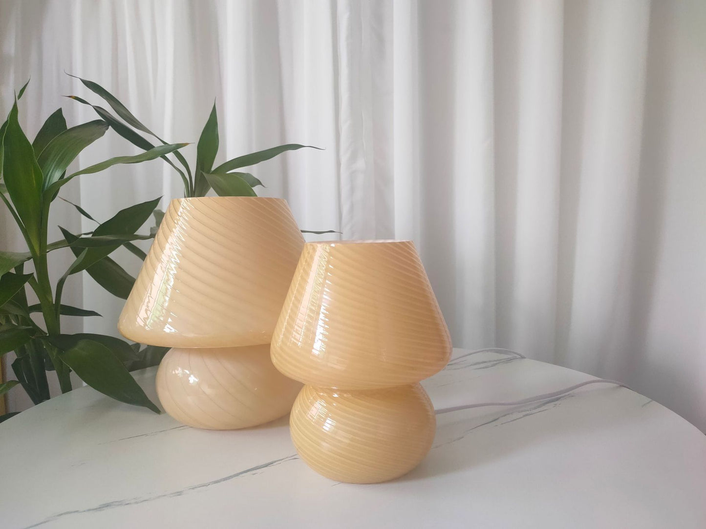 Multicolor Glass Mushroom Table Lamp