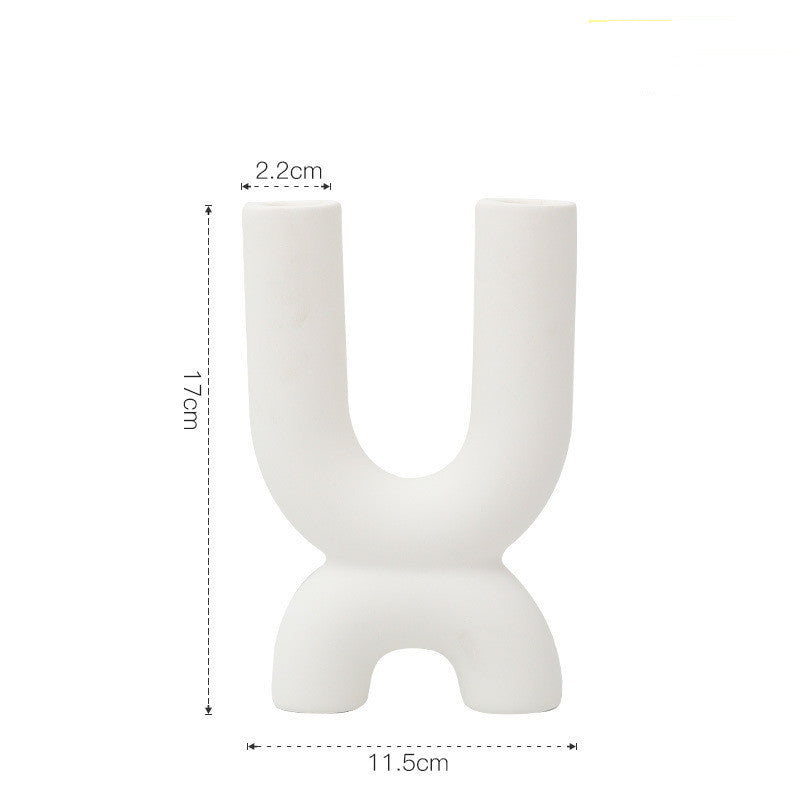 White Ceramic Candlestick