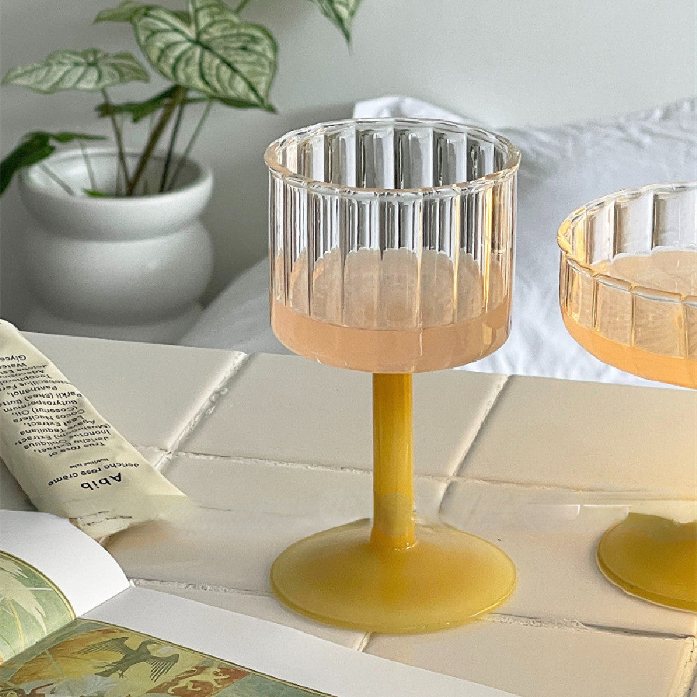 Striped Retro Glass Goblet