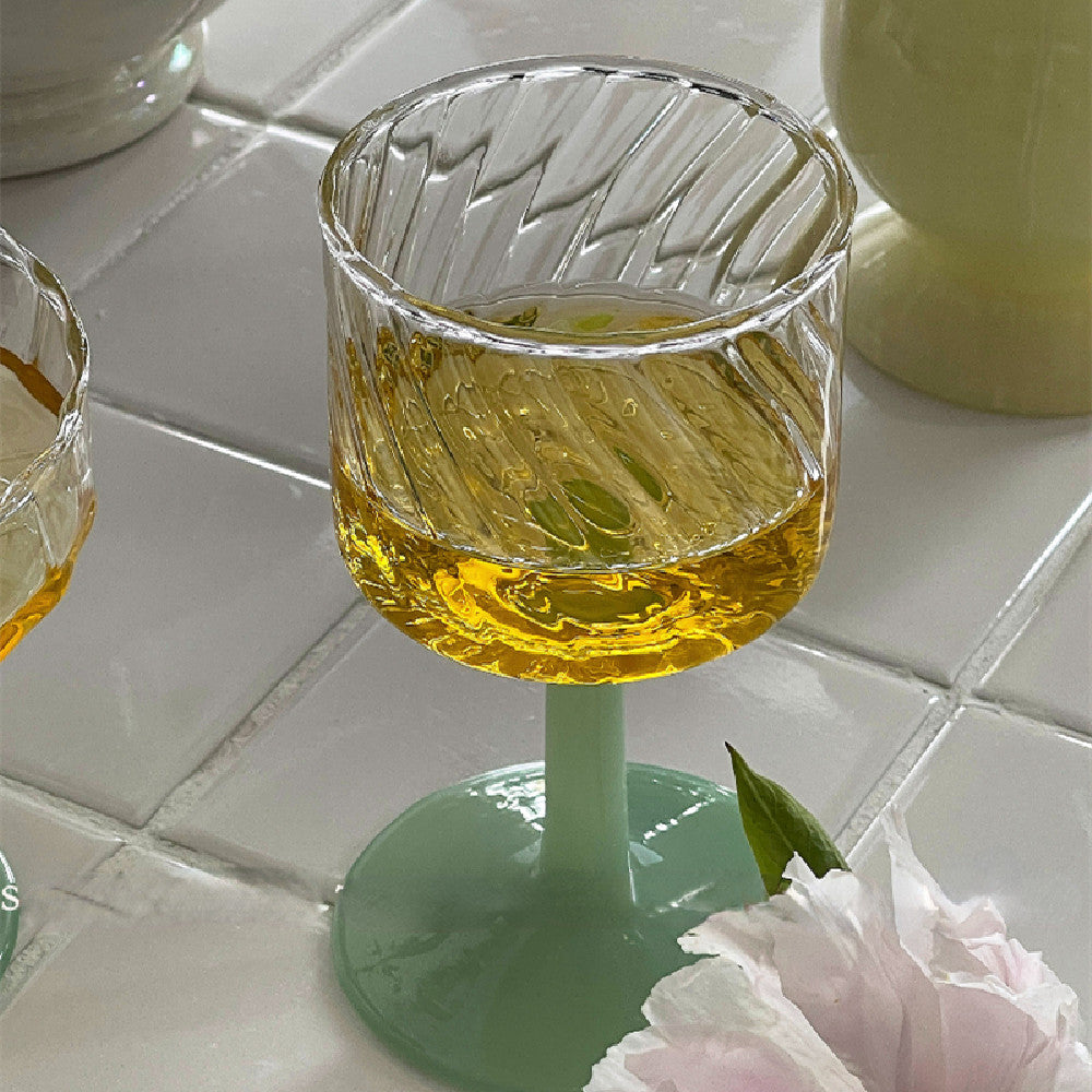 Striped Retro Glass Goblet