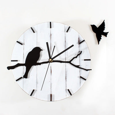 Wall Clock Living Room Wall Wall Clock Wall Watch Small Bird Clock Mute - Offbeat Abode and Unique Beats
