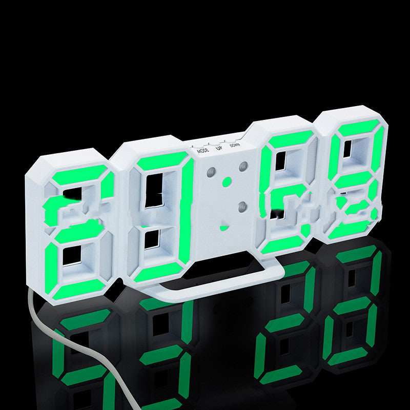 Digital Clock Electronic Alarm Clock Wall Three-dimensional Wall Clock - Offbeat Abode and Unique Beats