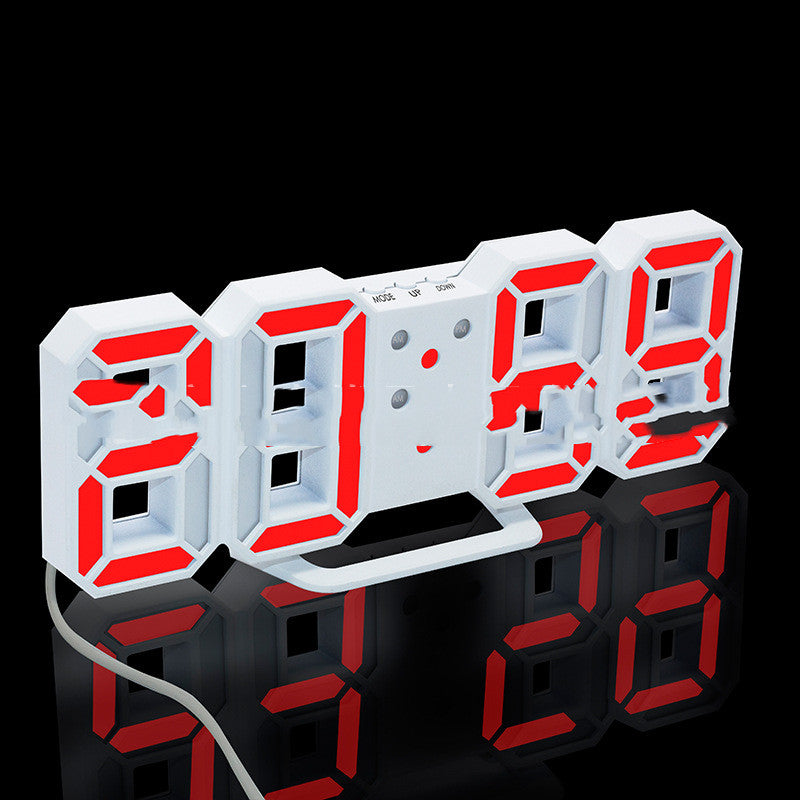 Digital Clock Electronic Alarm Clock Wall Three-dimensional Wall Clock - Offbeat Abode and Unique Beats