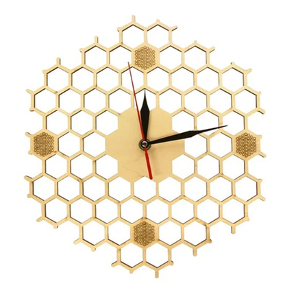 Wooden Wall Clock Honeycomb Inspired Wall Clock Hollow - Offbeat Abode and Unique Beats