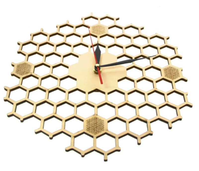 Wooden Wall Clock Honeycomb Inspired Wall Clock Hollow - Offbeat Abode and Unique Beats