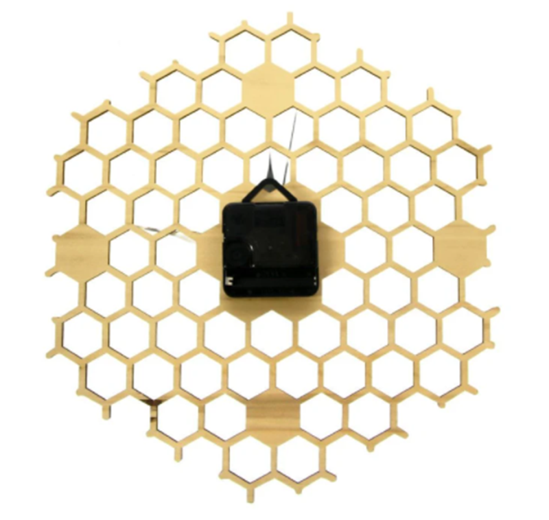 Wooden Wall Clock Honeycomb Inspired Wall Clock Hollow - Offbeat Abode and Unique Beats
