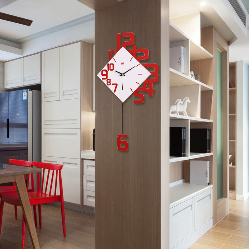 Personalized Digital Clock Fashion Wall Clock Wooden Creative Decorative Wall Watch - offbeatabode