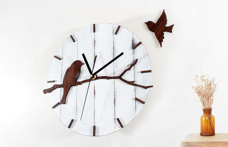 Wall Clock Living Room Wall Wall Clock Wall Watch Small Bird Clock Mute - Offbeat Abode and Unique Beats