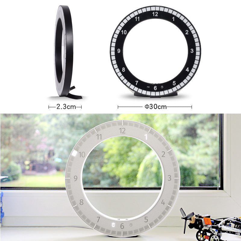 LED Digital Wall Clock Dual-Use Dimming Digital Circular Photoreceptive Clocks - Offbeat Abode and Unique Beats