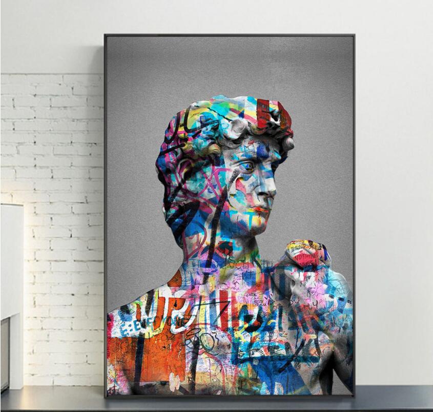 Graffiti Style David Canvas Print - offbeatabode