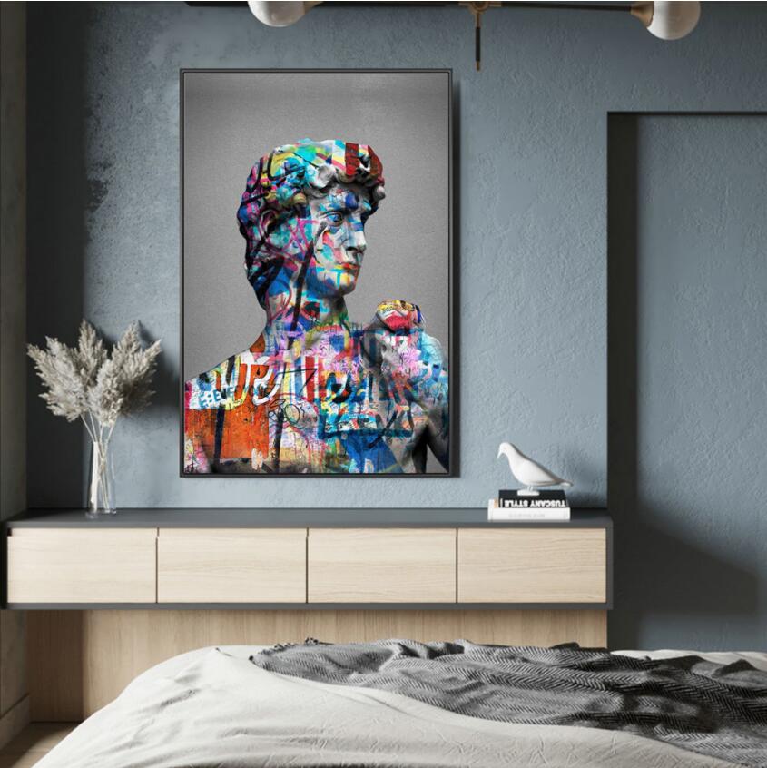 Graffiti Style David Canvas Print - offbeatabode