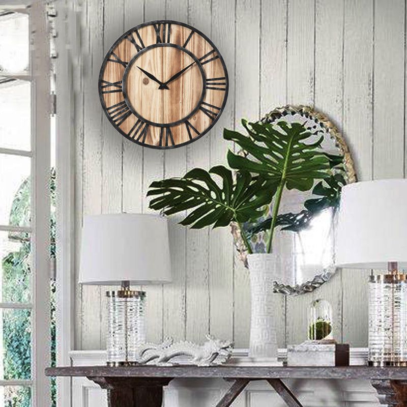 Retro wall clock creative metal decorative wall clock - Offbeat Abode and Unique Beats