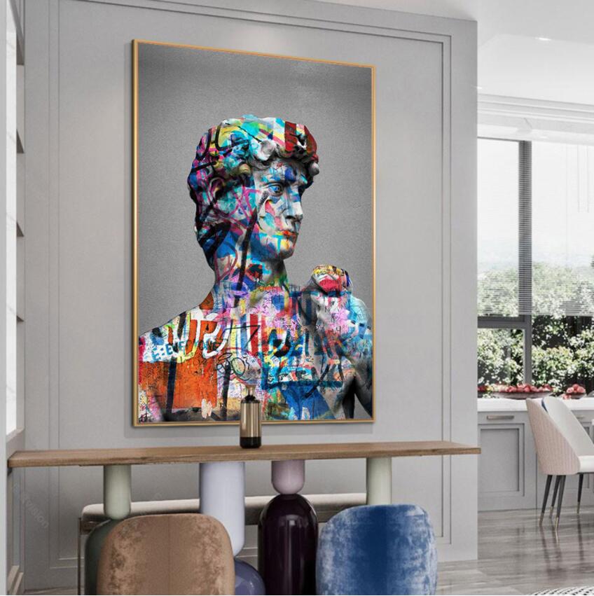 Graffiti Style David Canvas Print - offbeatabode