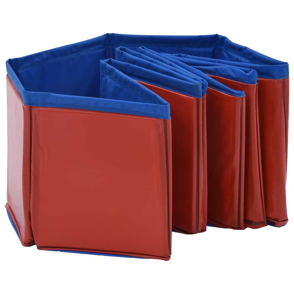 vidaXL Foldable Dog Swimming Pool Red 31.5"x7.9" PVC - Offbeat Abode and Unique Beats