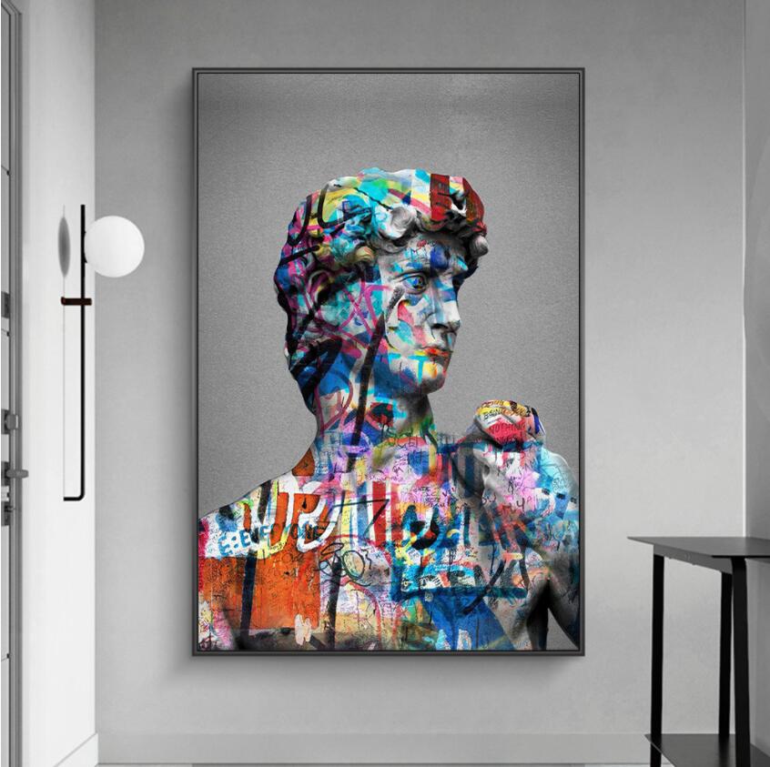 Graffiti Style David Canvas Print - offbeatabode